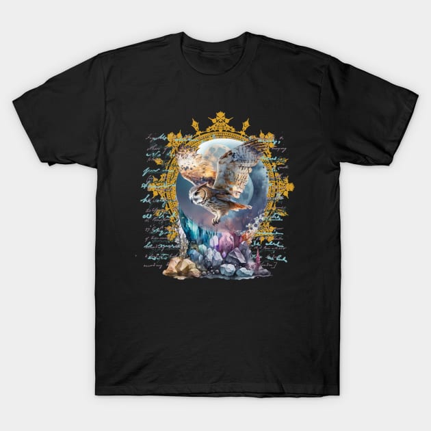 Crystal Mountain Owl T-Shirt by incarnations